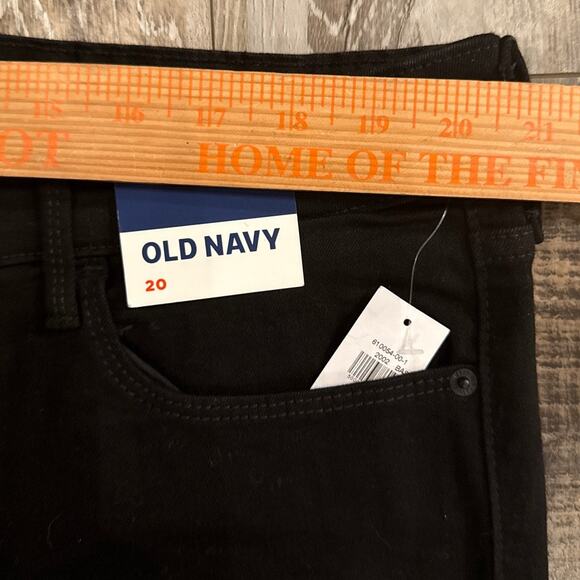 NEW Old Navy Midrise Kicker Boot Cut Black Jeans Size 20 Zip Closure Stretch - Picture 7 of 7